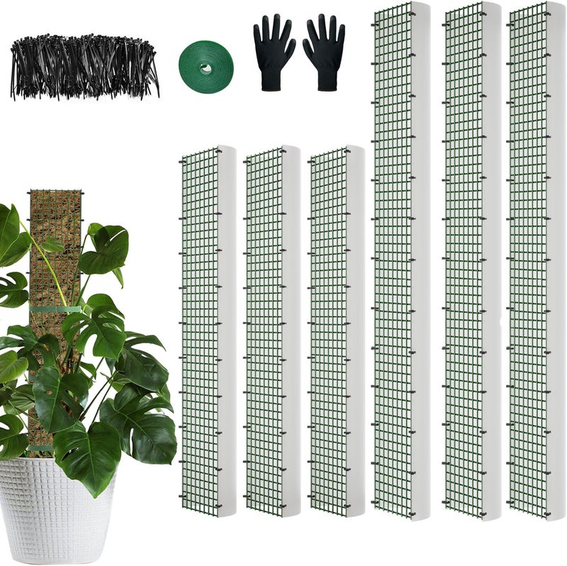 HOLANHING 60"/40"/24" Metal Moss Pole, D Shape Sphagnum Moss Pole, Moss Poles for Climbing Plants, Monstera, Indoor Climbing Plants (3 Each of 40" 24") - Image 1